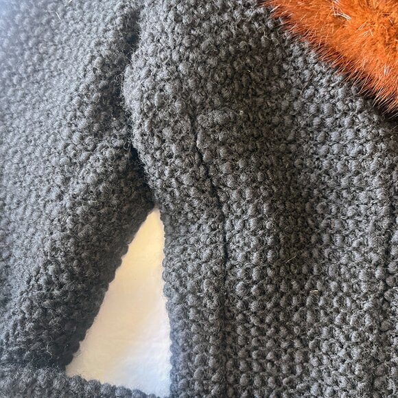 Rare, Vintage Dolce & Gabbana Black Sweater with Sable Fur Collar, Petite, XS - Picture 6 of 14